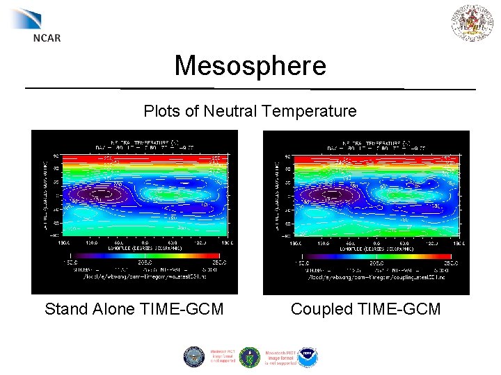 Mesosphere Plots of Neutral Temperature Stand Alone TIME-GCM Coupled TIME-GCM 