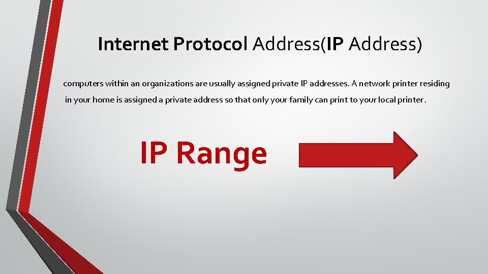 Internet Protocol Address(IP Address) computers within an organizations are usually assigned private IP addresses.