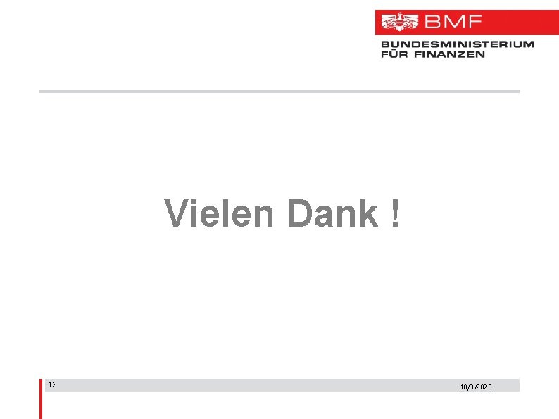 Vielen Dank ! 12 10/3/2020 