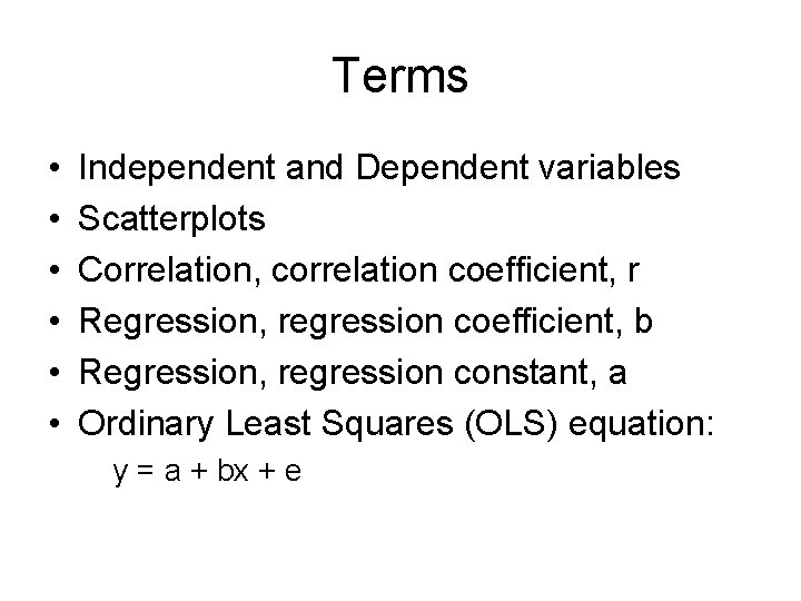 Correlation and Regression Basic Concepts An Example We
