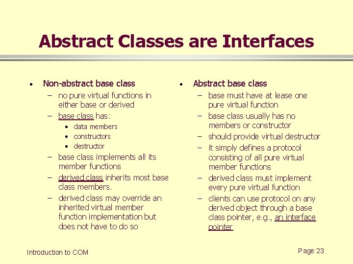 Abstract Classes are Interfaces · Non-abstract base class – no pure virtual functions in