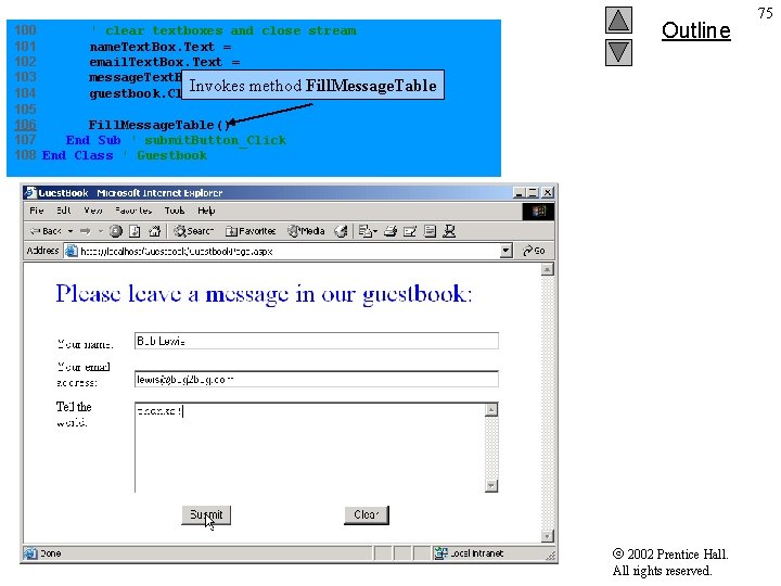 100 ' clear textboxes and close stream 101 name. Text. Box. Text = ""