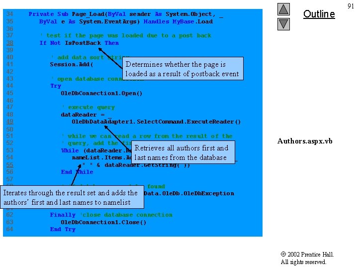 34 Private Sub Page_Load(By. Val sender As System. Object, _ 35 By. Val e