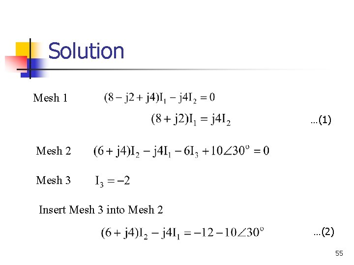 Solution Mesh 1 …(1) Mesh 2 Mesh 3 Insert Mesh 3 into Mesh 2