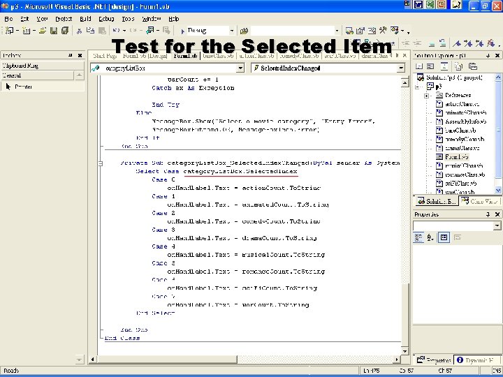 Test for the Selected Item R. Ching MIS Department California State University, Sacramento 