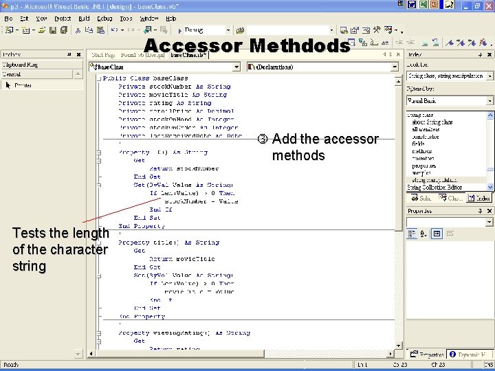 Accessor Methdods Add the accessor methods Tests the length of the character string R.