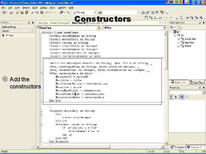 Constructors Add the constructors R. Ching MIS Department California State University, Sacramento 