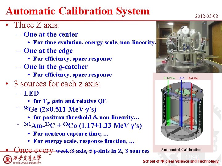 Automatic Calibration System 2012 -03 -08 • Three Z axis: – One at the