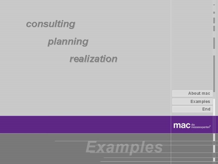 consulting planning realization About mac Examples End 
