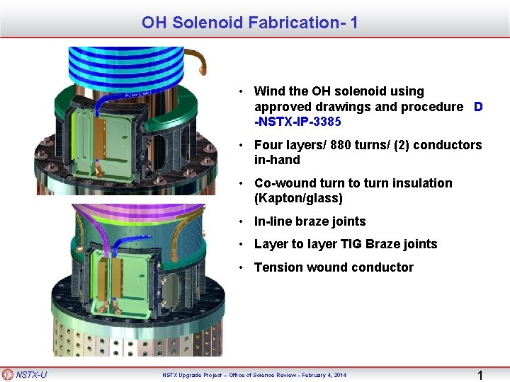 OH Solenoid Fabrication- 1 • Wind the OH solenoid using approved drawings and procedure