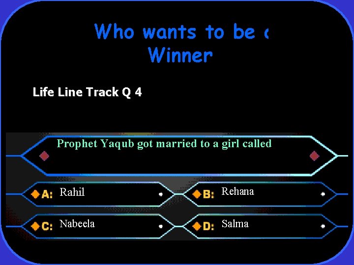 Who wants to be a Winner Life Line Track Q 4 Prophet Yaqub got