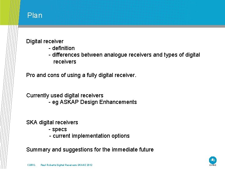 Plan Digital receiver - definition - differences between analogue receivers and types of digital