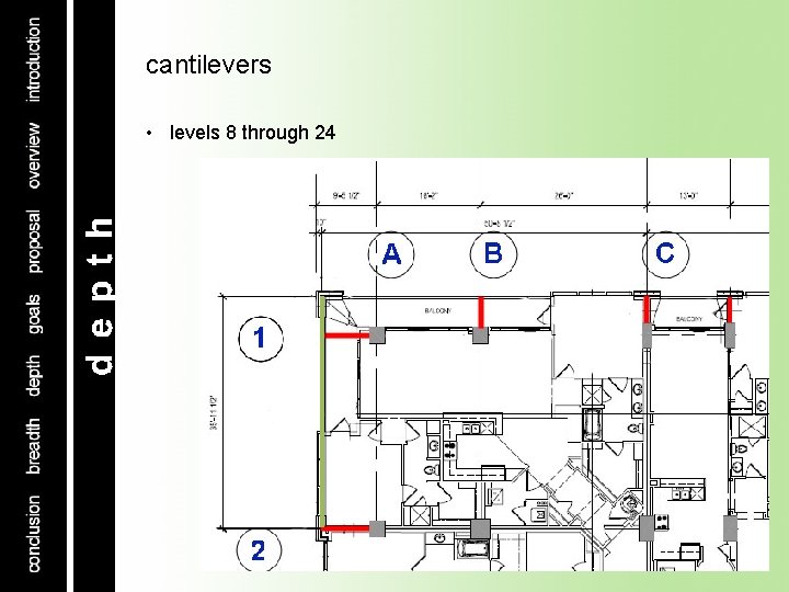 cantilevers • levels 8 through 24 