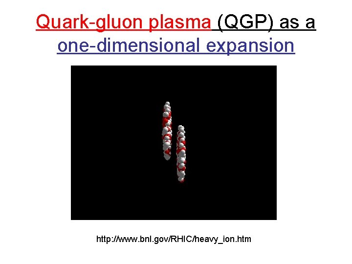 Quark-gluon plasma (QGP) as a one-dimensional expansion http: //www. bnl. gov/RHIC/heavy_ion. htm 