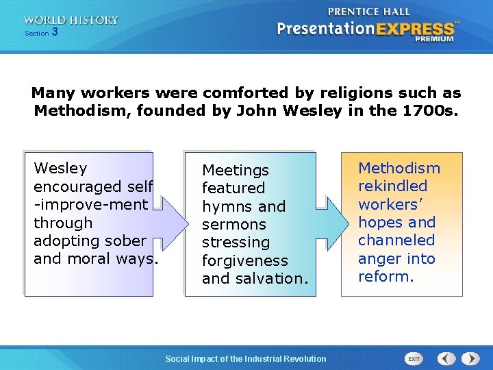 Chapter Section 25 3 Section 1 Many workers were comforted by religions such as