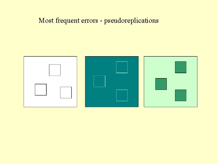 Most frequent errors - pseudoreplications Most frequent errors - pseudoreplications