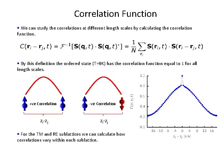 Correlation Function § We can study the correlations at different length scales by calculating