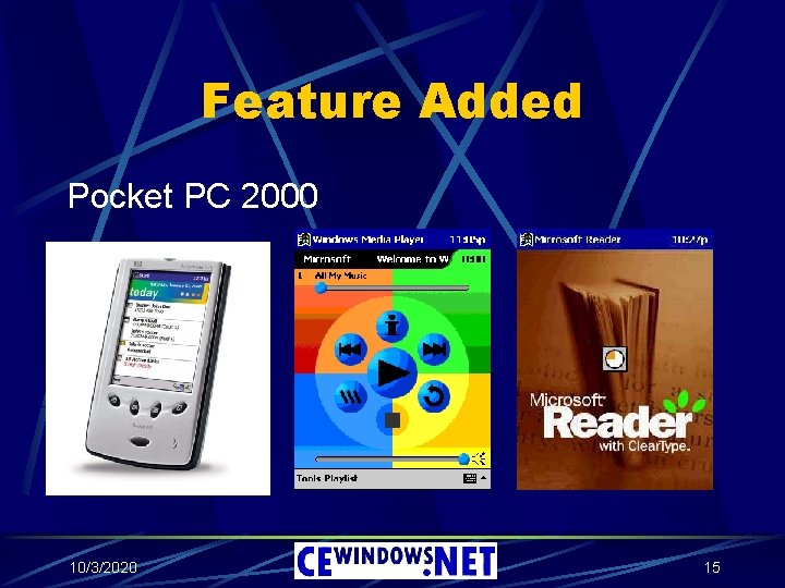 Feature Added Pocket PC 2000 10/3/2020 15 