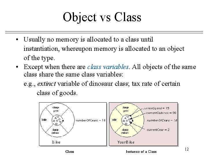 Object vs Class • Usually no memory is allocated to a class until instantiation, Object vs Class • Usually no memory is allocated to a class until instantiation,