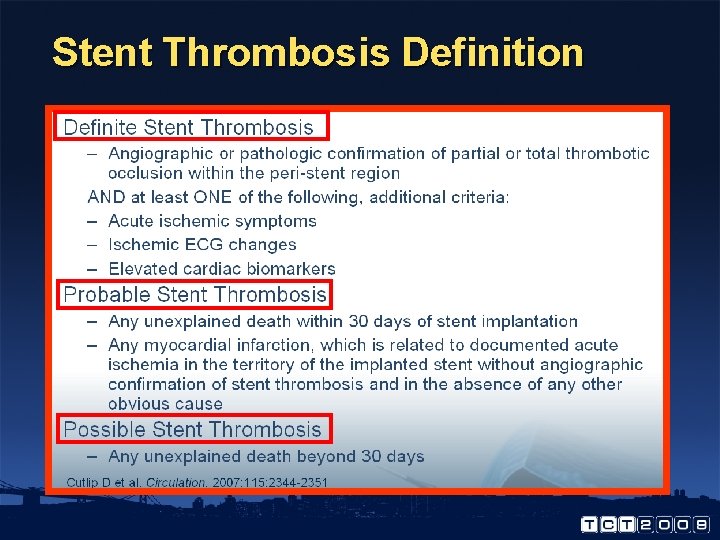 Stent Thrombosis Definition 