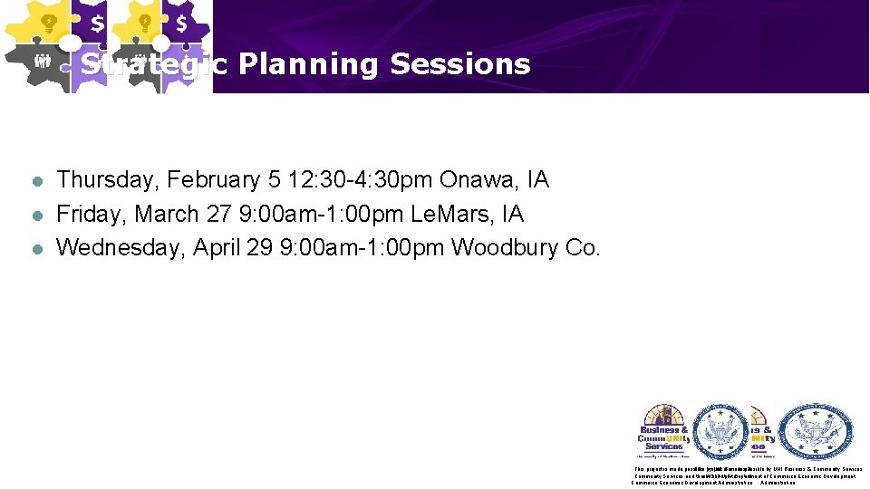 Strategic Planning Sessions l l l Thursday, February 5 12: 30 -4: 30 pm