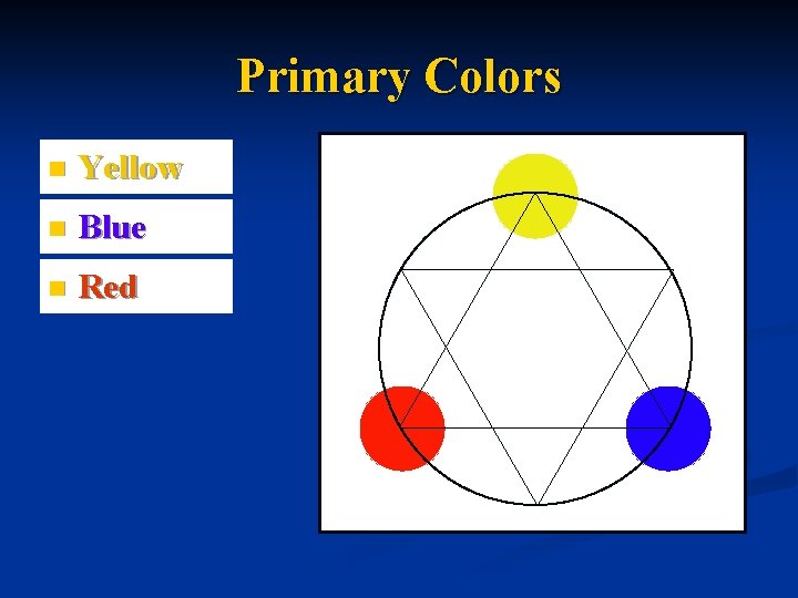 Primary Colors n Yellow n Blue n Red 