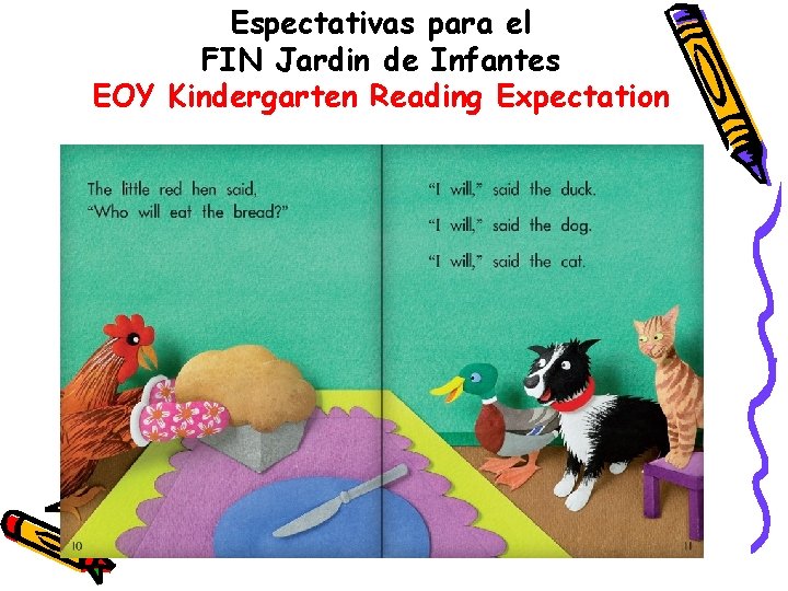 Espectativas para el FIN Jardin de Infantes EOY Kindergarten Reading Expectation 