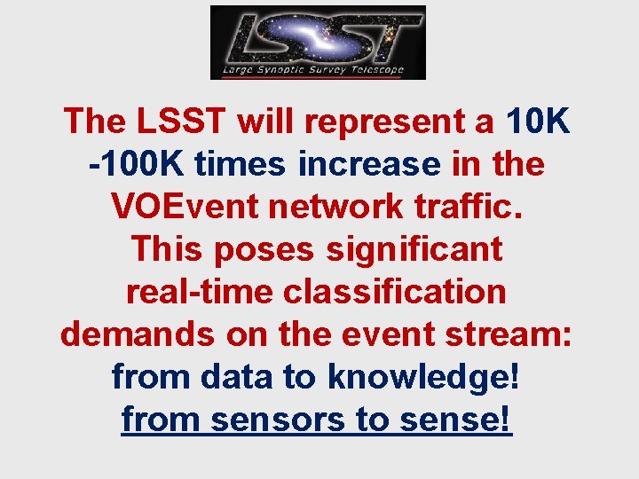 The LSST will represent a 10 K -100 K times increase in the VOEvent