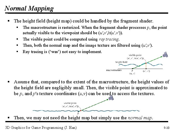 Normal Mapping § The height field (height map) could be handled by the fragment