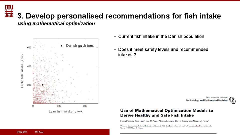 3. Develop personalised recommendations for fish intake using mathematical optimization • Current fish intake