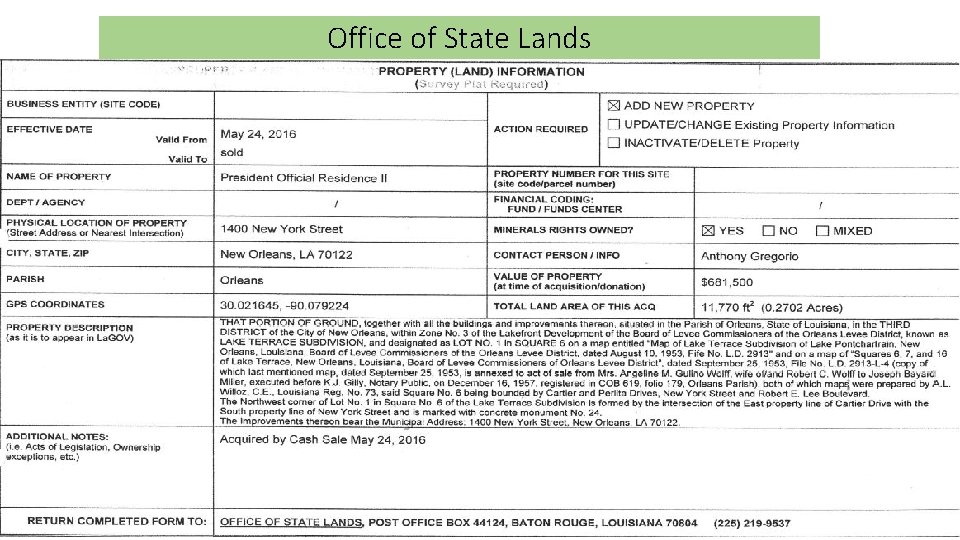 Office of State Lands 