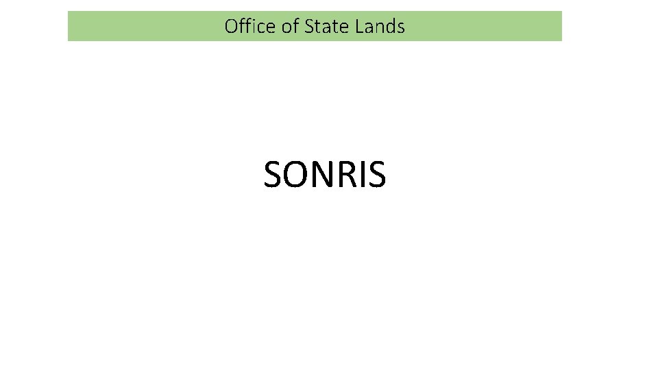 Office of State Lands SONRIS 