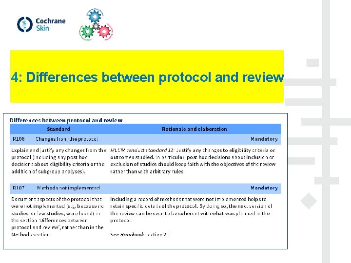 4: Differences between protocol and review 