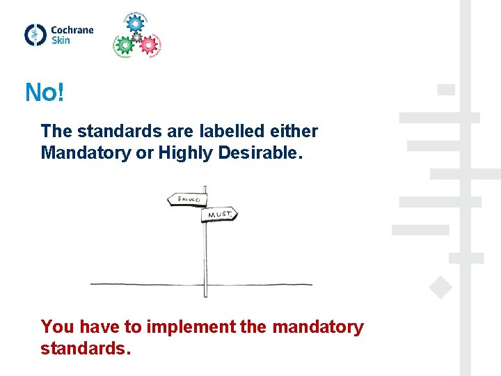 No! The standards are labelled either Mandatory or Highly Desirable. You have to implement