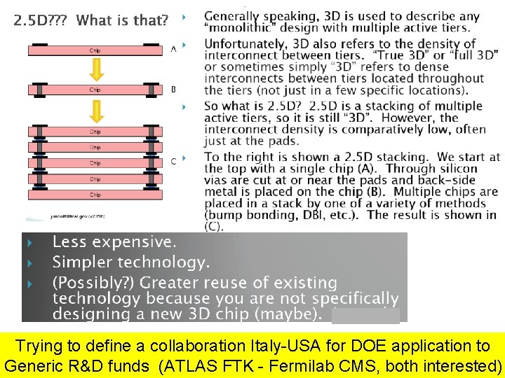 Trying to define a collaboration Italy-USA for DOE application to Generic R&D funds (ATLAS