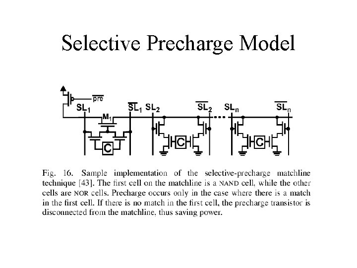 Selective Precharge Model 