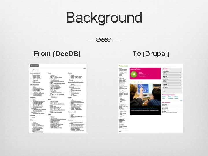 Background From (Doc. DB) To (Drupal) 