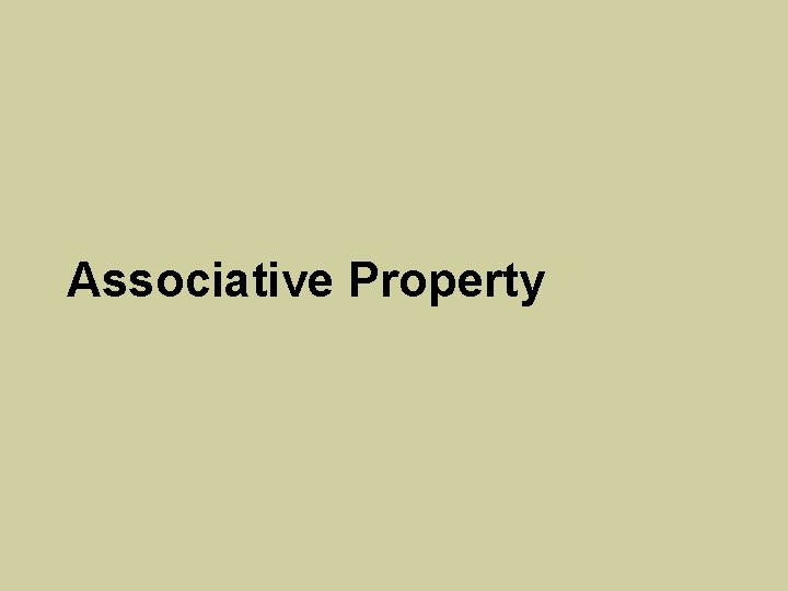 Associative Property 