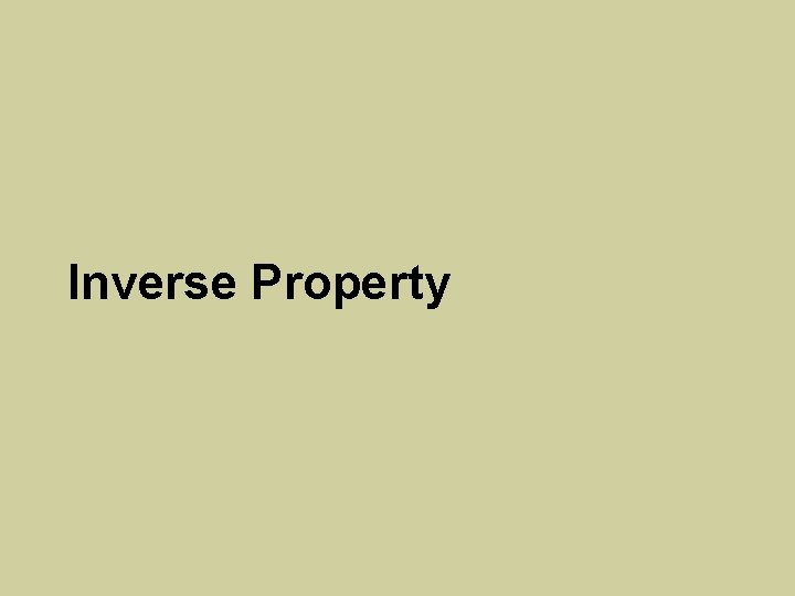 Inverse Property 