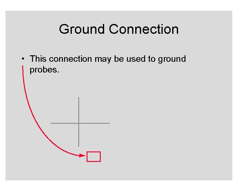 Ground Connection • This connection may be used to ground probes. 