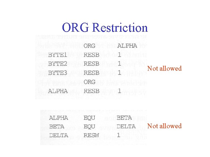 ORG Restriction Not allowed 