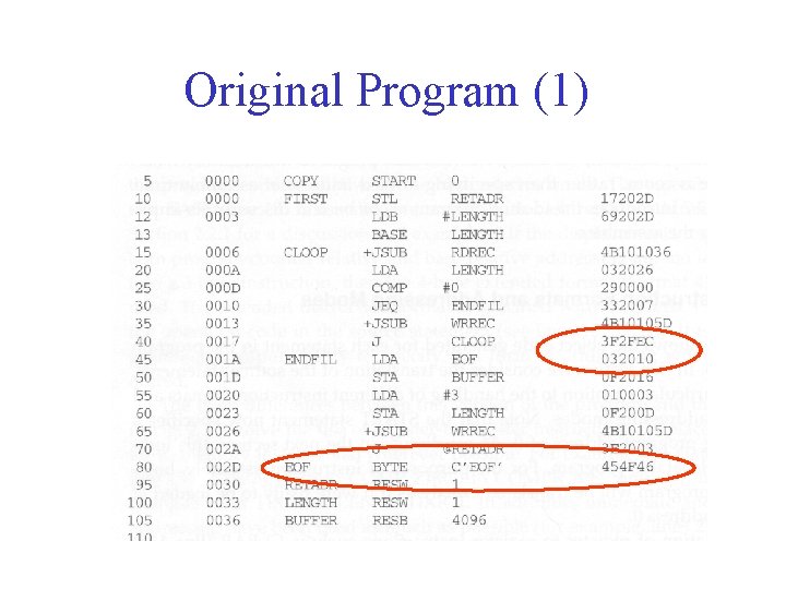 Original Program (1) 