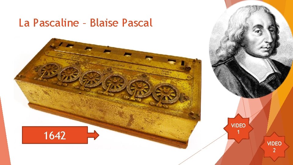 La Pascaline – Blaise Pascal 1642 VIDEO 1 VIDEO 2 