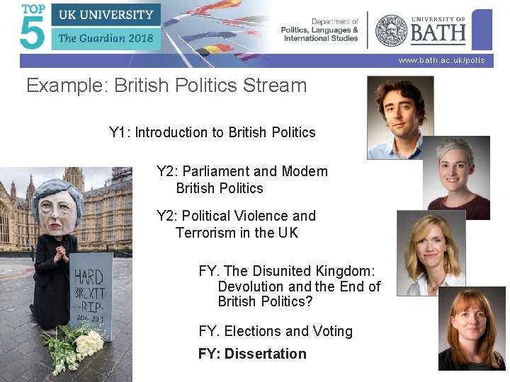 www. bath. ac. uk/polis Example: British Politics Stream Y 1: Introduction to British Politics