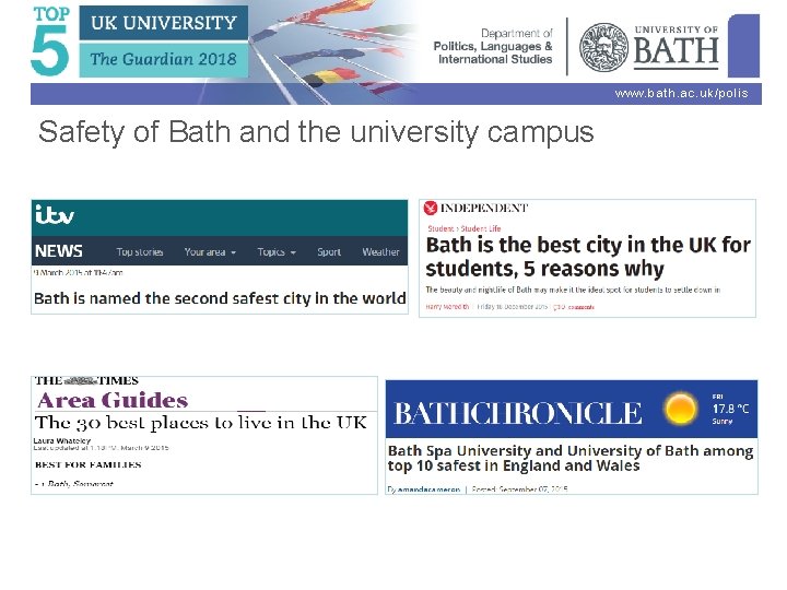 www. bath. ac. uk/polis Safety of Bath and the university campus 