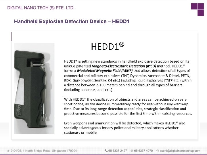 Handheld Explosive Detection Device – HEDD 1 