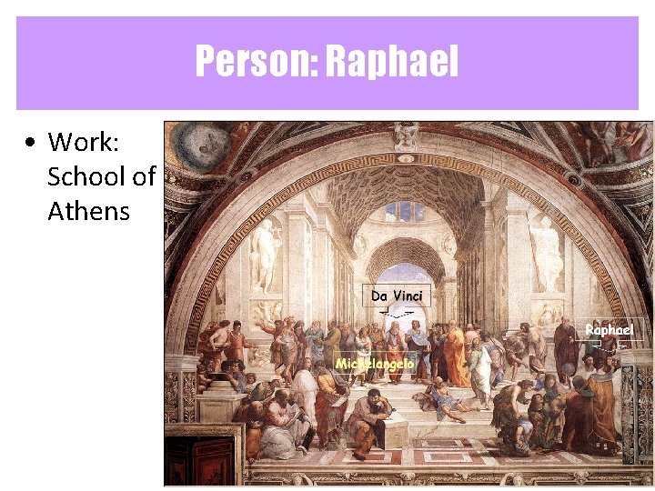 Person: Raphael • Work: School of Athens 