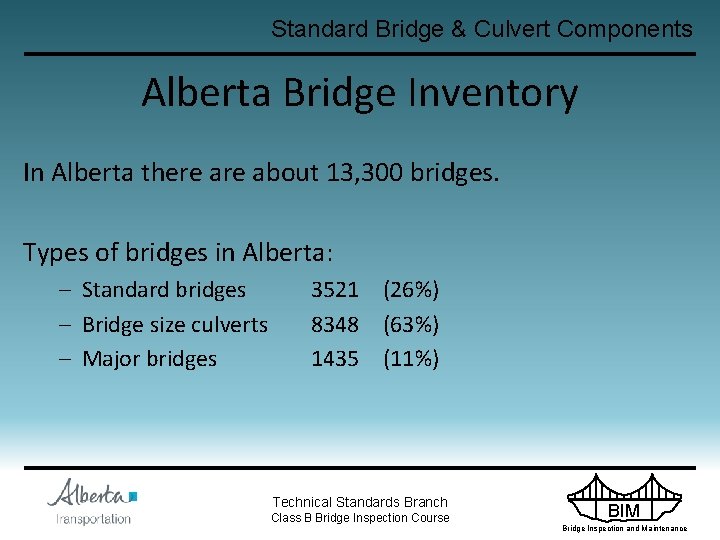 Standard Bridge & Culvert Components Alberta Bridge Inventory In Alberta there about 13, 300