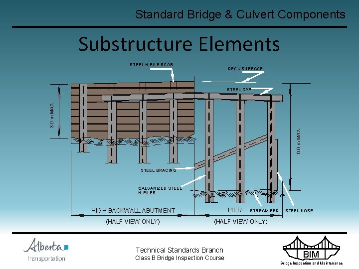 Standard Bridge & Culvert Components Substructure Elements STEEL H PILE SCAB DECK SURFACE 6.