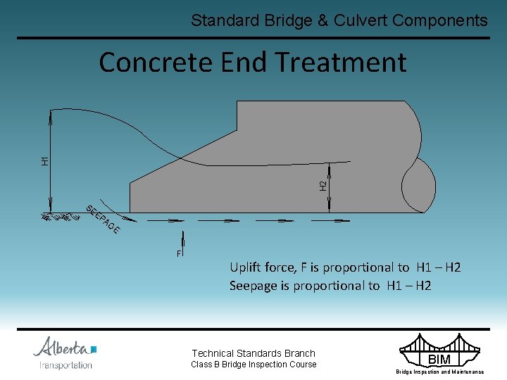 Standard Bridge & Culvert Components H 2 H 1 Concrete End Treatment SE EP